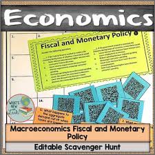 Macroeconomics Fiscal And Monetary Policy Scavenger Hunt Macroeconomics Social Studies Lesson Social Studies Classroom