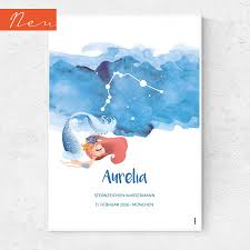 An diesen beiden tagen wechselt die sonne das sternzeichen, deswegen ist es wichtig, die genaue geburtszeit und auch. Sternzeichen Wassermann Kinderzimmerposter Printkiss