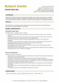 Duties may include identifying prospective customers, following up on potential sales leads and maintaining relationships with existing customers. Outside Sales Rep Resume Samples Qwikresume