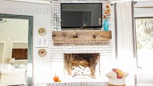 Time to build the diy wood beam mantel! Wood Beam Mantel Diy For Under 30 Fireplace Makeover