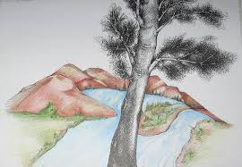 Anthonie waterloo | a wooded river landscape with distant mountains. The Tree And River Drawing By Maja Maneska