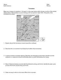 Worksheet Tornadoes Earth Science Resources Earth Science Constructed Response