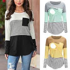 Best reviews guide analyzes and compares all nursing shirts of 2021. Buy Women Maternity Long Sleeve Striped Nursing T Shirt For Breastfeeding Tops At Affordable Prices Free Shipping Real Reviews With Photos Joom