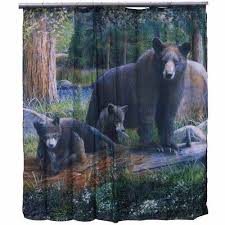Black Bear Shower Curtain Hooks De Leon Collections Bear Single Shower Curtain Wayfair In 2020 Bear Bathroom Decor Black Bear Decor Shower Curtain Decor