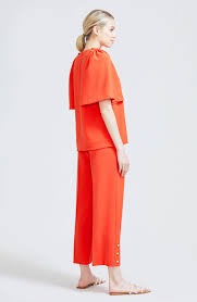 Fluid Crepe Pearl Detail Top Lela Rose