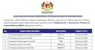 Piramid makanan malaysia merupakan satu panduan mudah bagi individu mempelbagaikan makanan harian mengikut jumlah sajian yang disarankan. Permohonan Jawatan Kosong 2021 Di Kementerian Pertanian Industri Makanan Mafi Kelayakan Pmr Spm Diploma