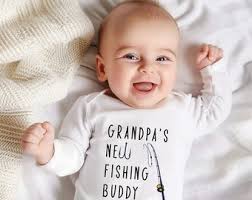 Grandpa's New Fishing Buddy Onesie®, Baby Announcement Onesie®, Girl, Boy,  Baby Shower Gift, Grandchild Reveal Onesie®, Father's Day Gift