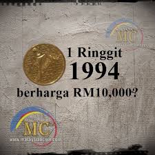 Salah satu tempat anda boleh cari. Syiling 1 Ringgit 1994 Berharga Rm10 000 Malaysia Coin