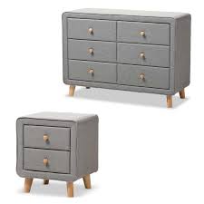 Free shipping on orders of $35+ and save 5% every day target/furniture/grey dresser set (382)‎. Jonesy 2 Piece Modern Fabric Upholstered Dresser And Nightstand Set In Gray Walmart Com Walmart Com