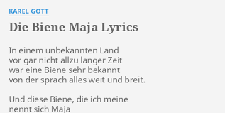 We did not find results for: Die Biene Maja Lyrics By Karel Gott In Einem Unbekannten Land
