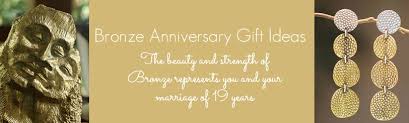 There are not many traditional or modern gift ideas specifically for the 19th wedding anniversary, but the main theme over the years has always been bronze. 19th Wedding Anniversary Gift Ideas In Bronze Aquamarine