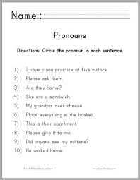 Circle The Pronouns Worksheet Pronoun Worksheets 2nd Grade Worksheets Grammar Worksheets