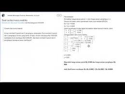 Apa yang sering dikenal dalam materi matriks? Soal Cerita Invers Matriks Youtube