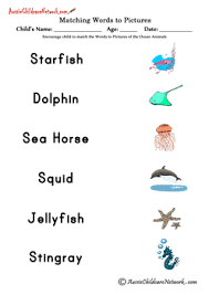 We have lots of activity sheets about many different topics. Matching Words To Pictures Aussie Childcare Network