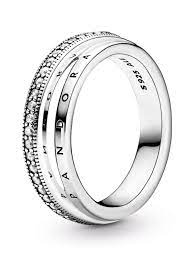 Pandora jewelry sparkle and hearts cubic zirconia ring in sterling silver. Pandora 199040c01 Damenring Silber Dreifacher Pave Ring