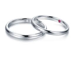 Classic Couple Wedding Ring With Hidden Gem On Inside Couple Wedding Rings Wedding Rings Classic Wedding Rings