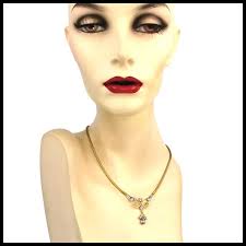 Art Deco Era Leo Glass Rhinestone Necklace. For Sale at Ruby Lane