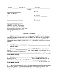 A quiet title action is simply a lawsuit designed to clear title to land and remove any clouds on title on florida real estate. Complaint Quiet Title Sample Fill And Sign Printable Template Online Us Legal Forms