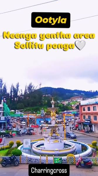 Charring Cross, Ooty❤️😍 The Heart Of Ooty❤️ Charring Cross in Ooty is a bustling, central junction on National Highway 67, connecting Commercial Road and the Ooty-Coonoor road, known for the landmark Gandhi