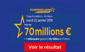Résultats euromillions du mardi 22 janvier 2019. Resultat Euromillions My Million Fdj Tirage Mardi 22 Janvier 2019 En Ligne