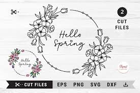 Download Spring Floral Wreath Svg Spring Flowers Monogram Frame Svg 1163497 Cut Files Design Bundles