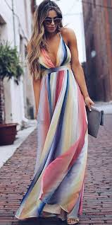 Hot Deep V Neck Backless Gradient Maxi Dress Free Shipping On 49 100 Quality Guarantee Backless Maxi Dresses Maxi Dress Boho Maxi Dress