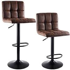 Amazon Com Superjare Set Of 2 Adjustable Bar Stools Swivel Barstool Chairs With Back Pub Kitchen Counter Adjustable Bar Stools Swivel Bar Stools Bar Stools
