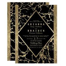 Black And Gold Wedding Card Design Luxury Elegant Black Faux Gold Chic Marble Wedding Card Gold Wedding Gifts Customize Marriage Diy Fall Wedding Stationery Gold Wedding Gift Gold Invitations