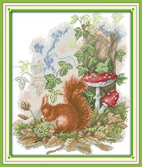 Modern counted cross stitch hand embroidery kit cute squirrel | etsy. Joy Sunday Animal Style The Little Squirrel Foraging Beautiful Cross Stitch Patterns Free Needlepoint Kits For Home Decoration Joy Sunday Cross Stitch Kitsstitching Kit Cross Stitch Aliexpress