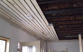 Wood Slat Ceiling Basement Ceiling Basement Guest Rooms Low Ceiling Basement