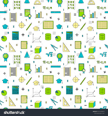Mathematical Background Seamless Background Of Math Elements Symbols Of Learning Geometry Education Colored On A White B In 2020 Seamless Background Math Elements