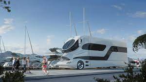 The open kitchenette adds to the spacious interior atmosphere. Marchi Mobile Elemment Palazzo Is 3m Rolling Excess Machine