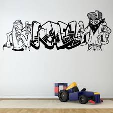 Graffiti Personalized Name Art Spray Wall Stickers For Nurser Kids Room Boys Bedroom Home Decor Vinyl Art Wallpaper Decals L135 Wall Stickers Aliexpress