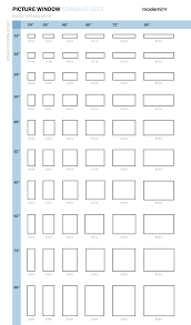 what are standard window sizes compare size charts