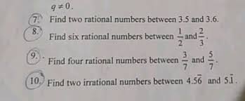 \\sqrt 4 \ =2 and square root of 9 is 3; Sphy 312 Ee Different Irrational Numbers Benveen The Rational Sa Pad Three Chifferent Members And