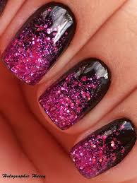 Pink Black And Glitter Nails Black Pink Sparkle Fancy Nails Burgundy Nails Love Nails