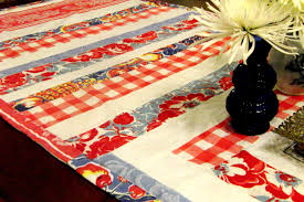 Extra Long Table Runner Made From Old Tablecloths Extra Long Table Runners Long Table Runner Vintage Decor