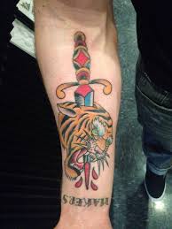 See more ideas about dagger tattoo, traditional dagger tattoo, traditional dagger. 47 Tiger And Dagger Tattoos And Designs
