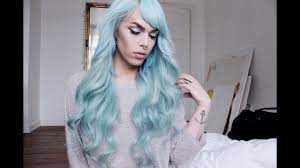 Blue hair diy hairstyles pretty hairstyles hair inspo. Mint Blue Hair Tutorial Saline Youtube