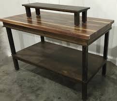Rustic Wood Custom Retail Display Table With Riser Customize To The Size You Need Wwwjbrothersandcompany Com Retail Fixtures Table Shelves Retail Display