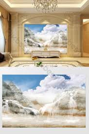 Custom Stone Grain Sky Waterfall Background Wall Decors 3d Models Tif Free Download Pikbest In 2020 Landscape Background Waterfall Landscape Creative Background