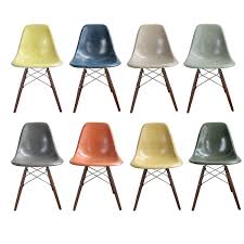 Eight Multicolored Herman Miller Eames Dining Chairs Eames Dining Eames Dining Chair Eames Chair Dining Room