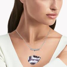 Amethyst Lace Agate Gemstone Mother's Day Silver Jewelry Necklace 20 In
