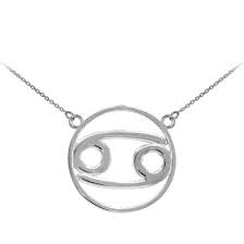 The crab is a water sign that symbolises. 925 Sterling Silver Cancer Zodiac Sign Necklace
