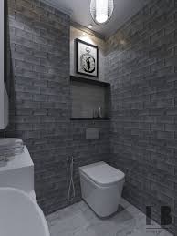 Gray bathroom design with light wood vanity. Dark Grey Bathroom Design Interior Design Ideas