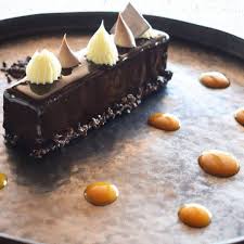 Plein Chocolat Sans Farine Biscuit Soaked With Aged Rhum Mousse Araguani Chantilly Jivara Namelaka Opalys Sauce Apricot A Basil Ice Cream Pastry Food