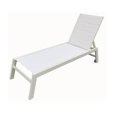 Bain De Soleil Aluminium Et Textilene Blanc Barbados Happy Garden