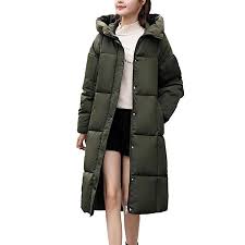 Frauit Damen Warme Dicke Kapuzenmantel Damen Winterjacke Wintermantel Lange Daunenjacke Jacke Outwear Frauen Winter Wa Winterjacken Daunenmantel Wintermantel