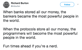Below are the most powerful cryptocurrency earning tools that won't become less popular in 2020. When Banks Stored All Our Money The Bankers Became The Most Powerful People In The World When The Protocols Store All Our Money The Programmers Will Become The Most Powerful People In