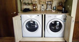 Build A Bar Or Kitchen Counters To Conceal Laundry Except We Have A Top Loader Laundry In Kitchen Diy Kitchen Remodel Washer And Dryer